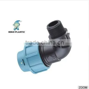 Hdpe Compression Fitting Pp/pe Female and Male Thread Elbow for pe Water Pipe thumbnail-2