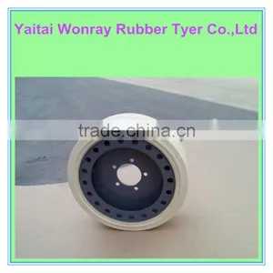 Scissor Lift Platform Solid Tire With REACH Certification and Different Colors Rims With Brake thumbnail-1