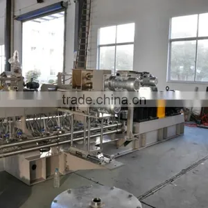 Black pp pe Calcium Carbonate Plastic Filler Masterbatch Granules Twin Screw Extruder thumbnail-6