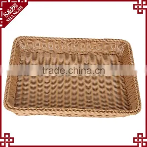 S&D Wholesale Brown Plastic Rattan Wedding Fruit Basket Decoration thumbnail-1