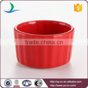 Red Glazed Ceramic Restaurant Microwave Cake Bowl thumbnail-1