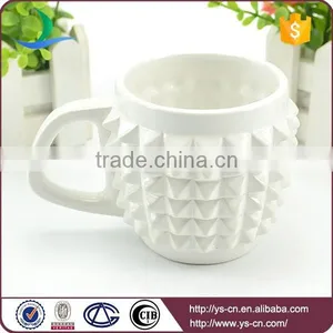 Wholesale Unique Embossed Ceramic Mug White thumbnail-2