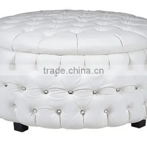 Round Ottoman Button Tufted Sofa thumbnail-1