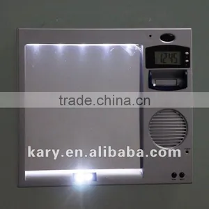 LED Light up Fogless Bathroom Shave Mirror With Radio thumbnail-1