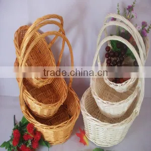 Eco-friendly Handicraft 3pcs Wicker Gift Basket With Handle thumbnail-1