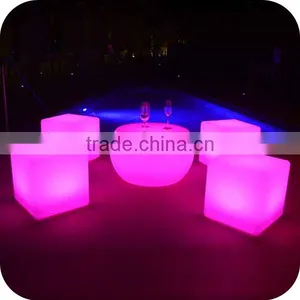 Cube Set Table Outdoor Dining Set/ Led Light Cube Table Seat/ Glow Cube Seat Chair thumbnail-1