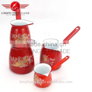 Red Design Hot Sale Flower Decal Elegant Useful Coffee Cup/milk Pot thumbnail-1