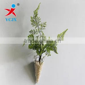 Hand Made Hanging Clear Cone Glass Vase On Wall thumbnail-1