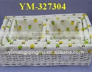 Set/4 Leaned Wicker Storage Basket thumbnail-1