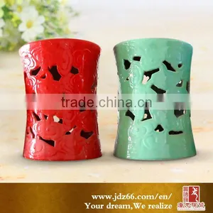 2014 New Design Good Quality Glazed Hollow Ceramic Small Sitting Stool for Garden thumbnail-1