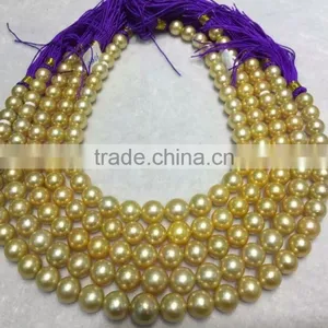 Genuine 13-14mm Golden South Sea Pearl Strands thumbnail-3