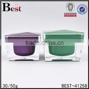 Square Acrylic Cosmetic Jar 50 ml Crystal Acrylic Jar for Face Cream thumbnail-1