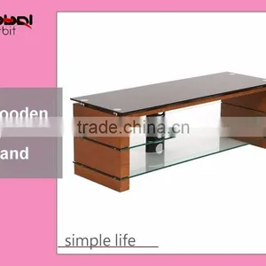 Simple Cabinet Glass Modern Lcd Wooden TV Stand thumbnail-3