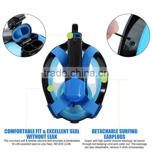 Snorkeling Full Face Diving Mask, 180 Degree View, Anti-Fogging and Anti-Leaking With Detachable Support Frame for Action Camera thumbnail-2