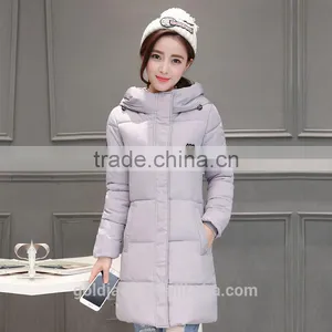 Korean Women Long Hooded Cotton Padded Jacket Slim Down Jackets Women 2016 Winter Coat thumbnail-1