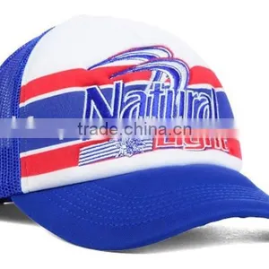 2013 Sport 6-panels Mesh Breathable Spong Blue Baseball Cap and Hat With Custom Design thumbnail-2