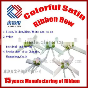 1/4"Colorful Pre-made Double Face Satin Ribbon Bows thumbnail-1