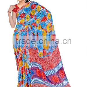 FnU Printed Designer Glamour Saree With Blouse thumbnail-1
