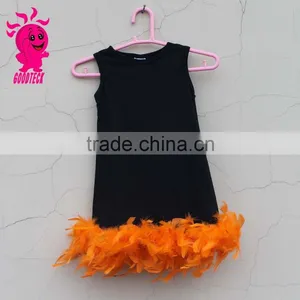 Free Shipping Baby Girl Feather Dress Kids Girl Dresses for Holiday Kids Girls Party Dresses thumbnail-1