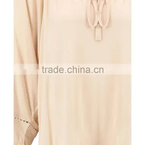 Brand Customzied Linen Plain Beige Blouses Tops For Ladies Casual Cotton Crochet Cold Shoulder Tops thumbnail-4