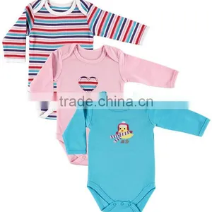 Printed Bird Autumn Wear Long Sleeve Custom Infant Organic Cotton Wholesale Newborn Baby Clothes 2015 thumbnail-2