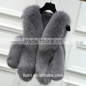 Classical Pattern Bread Clothes Real Fox Fur Gilet Lady Fur Waistcoat thumbnail-3