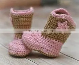 Newborn Baby Crochet Cowboy Boots Photo Prop thumbnail-1