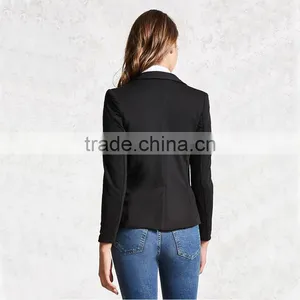 Business Womens Office Notched Lapels 3/4 Sleeves Single-button Blazer Jacket thumbnail-6