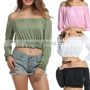 Women Blouse Off-Shoulder 2017 Fashion Casual Blouse & Top For Wholesale thumbnail-1