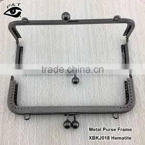 20cm Big Size Gunmetal Color Metal Purse Frame With Holes for Bags thumbnail-3