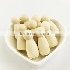 Unfinished Wood People Shape Family Peg Dolls Handmade Toy DIY Craft thumbnail-1