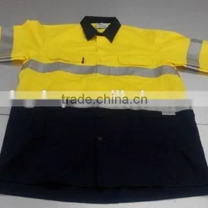 Fluorescent Yellow Reflective Fireproof Work Shirts thumbnail-2
