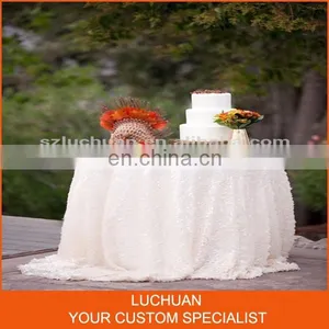 Party Decoration Big Sequins White Table Cloth thumbnail-1