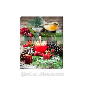 Wholesale Christmas Decorative Painting Wall Art Canvas Painting With LED Light thumbnail-1