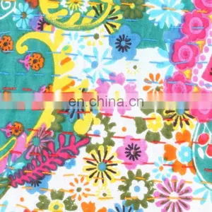 Green Floral Indoor & Outdoor-Indian Kantha Cushion Covers Indian Hand-stitched Kantha Pillow Kantha Pillow Covers Art thumbnail-2
