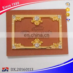 Fashion Jeans Label, Denim Leather Label With Rhinestones, PU Label With Metal thumbnail-2