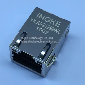Ingke YKJU-2129BNL 100% Cross 7498011122AR 1 Port 100 BASE-T SMT Tab Up RJ45 Magnetic Modular Jacks thumbnail-2