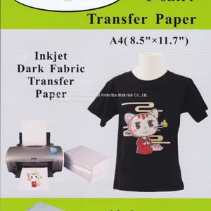 A4 Size Iron-on Transfer Paper for Dark-colored Cotton Fabric, Inkjet Heat Transfer Paper thumbnail-1