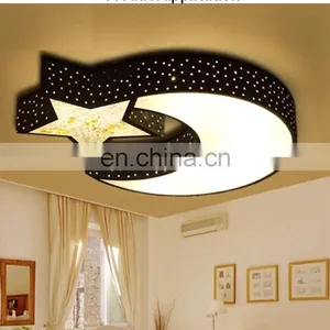Creative Warm Room Living Room Bedroom Light Decorative Crystal Star Moon Led Ceiling Lamp for Children'S Room thumbnail-3
