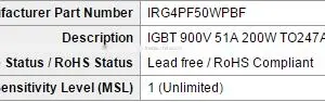 Shenzhen Electronic Product Price IRG4PF50WPBF IGBT 900V 51A 200W TO247AC thumbnail-2