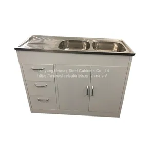 Base Steel Kitchen Cabinet 2 Doors 3 Drawer 1200L X 500W X H900mm (white, With Sink) thumbnail-3