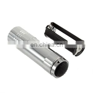 Portable Emergency Camping Lamp Light Mini Classic 9 LED Aluminum Rechargeable Flashlight Lamp LED Flashlight Torch thumbnail-1