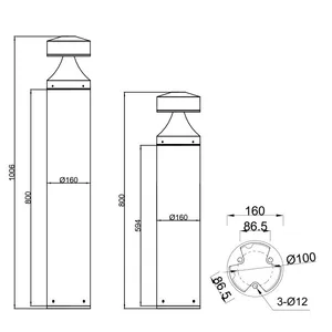 Up To 50w Bollard DLW-LED-049 thumbnail-4