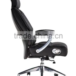 Black Reclining Swivel Leather Office Chair thumbnail-2