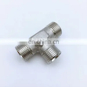 3/8 to 1/2 Hydraulic Adapter Tee Compression Fitting Metal Male Straight Pipe Fittings thumbnail-4