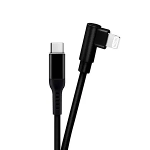 Right Angle MFi USB-C to Lightning Gaming Cable 90 Degree 18W PD Charging Data Cable for IPhone 11/12 thumbnail-1