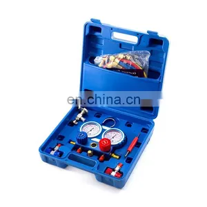 Conjunto de manômetros de coletor de alumínio ALD CT-536 para sistema de refrigeração HVAC, ar-condicionado automotivo, recarga de AC com R134A, R502, R410A, R404 preço thumbnail-1