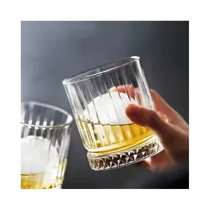 Special Vertical Stripe Diamond Whiskey Glass Straight Stripe Transparent Bar Drink Cup thumbnail-1