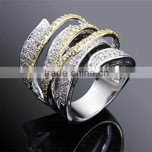 Exclusive New Unique Design Cubic Zircon Wedding Party Contrast Jewelry Ring thumbnail-3