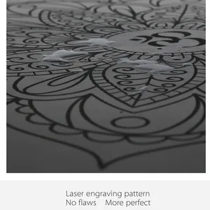 Manufacturer Supply Custom Printed Home Used Non Slip Natural Rubber Suede Round Yoga Mat thumbnail-5